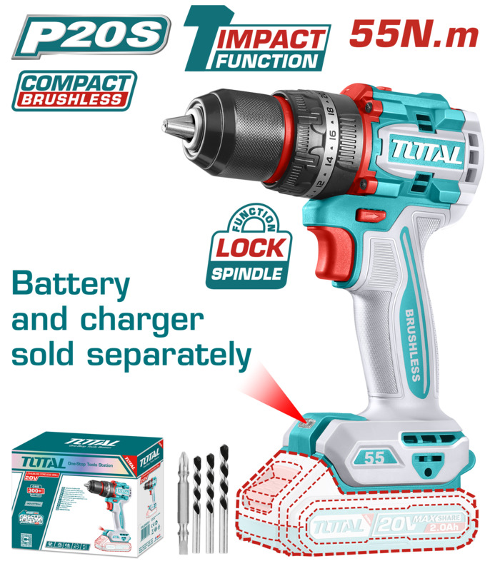 Imagen miniatura de Taladro De Impacto Total 20v 55 N.M